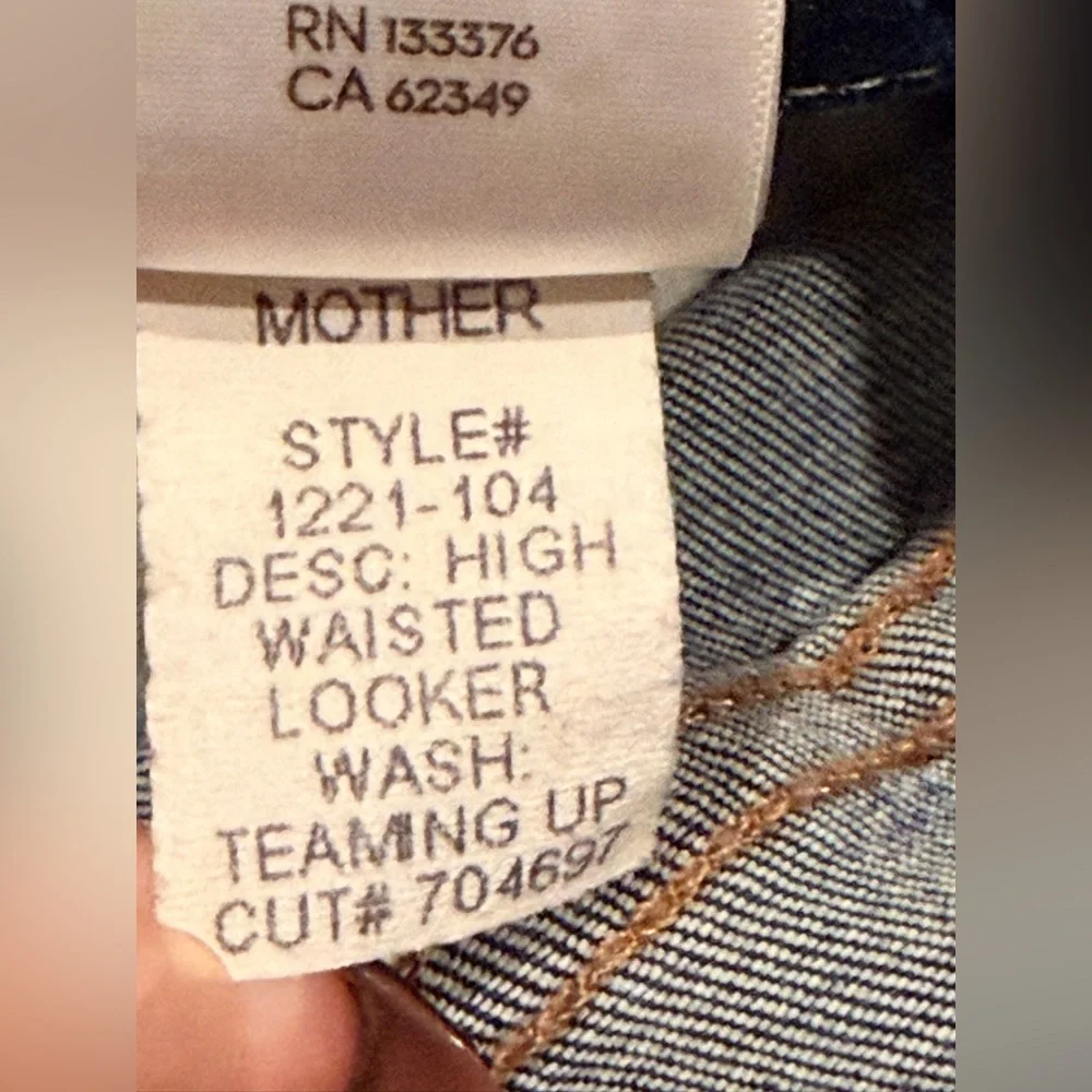 MOTHER Womens Jeans High Waisted Looker Teaming Up Skinny Dark Denim Jeans 25 - Picture 10 of 16